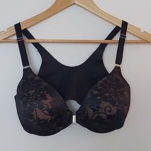 NWT Soma Vanishing Back Full Coverage Front Closure Black Lace Size 36C